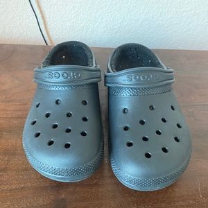 Black Fuzzy Crocs